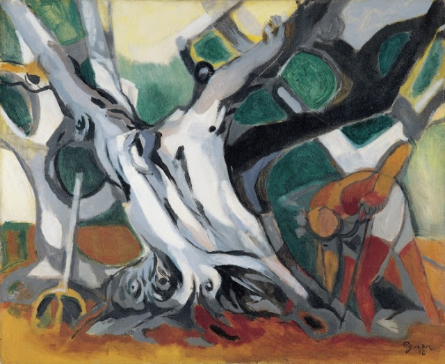 Edouard Pignon, L’oléiculteur à Sanary, 1950, Huile sur toile 60 x 73 cm (crédit : Jean Bernard).