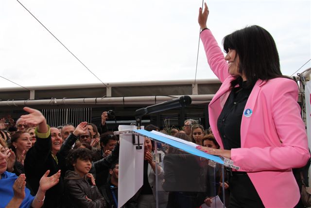 Samia Ghali, la sénatrice PS, maire des 15/16, a lancé officiellement sa campagne des primaires socialistes  (PHOTO PHILIPPE MAILLÉ)
