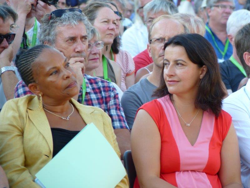 La garde des Sceaux Christiane Taubira et la ministre du Logement Cécile Duflot (Photo Patricia Maillé-Caire)
