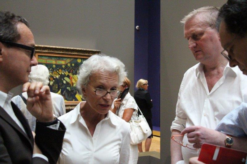 Marie-Paule Vial, Guy Cogeval, Luc Georget ont accueilli les deux nouvelles toiles avec Daniel Hermann, adjoint au maire délégué à l’Action culturelle et aux Musées (Photo Philippe Maillé)