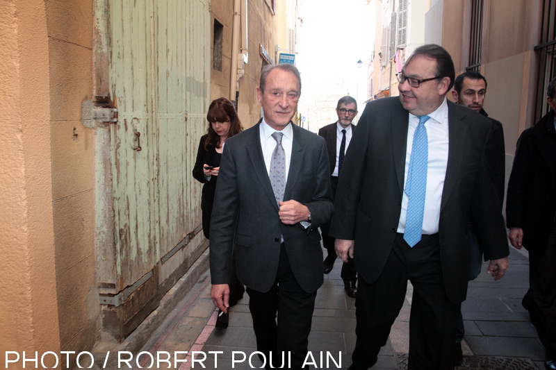 Bertrand Delanoë et Patrick Mennucci dans les rues du Panier