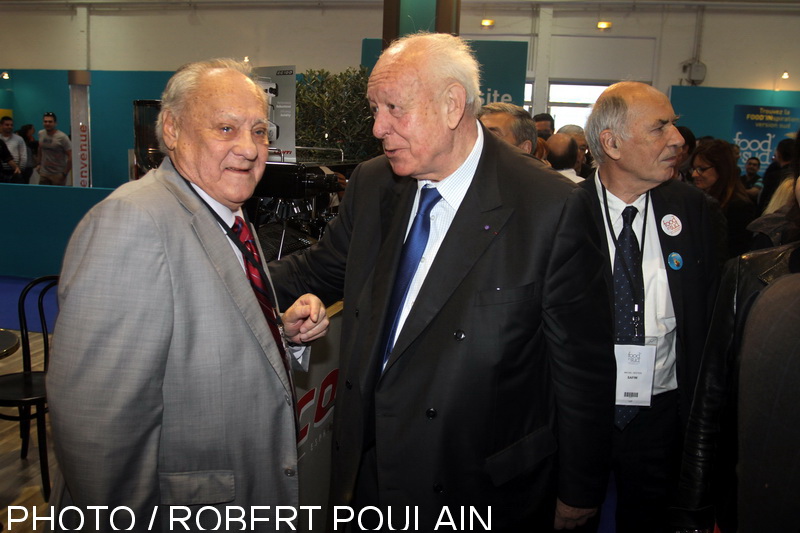 Le maire de Marseille, Jean-Claude Gaudin ici aux cotés de Henry Blanc et Michel kester, président de la Safim, a inauguré le Food'in Sud ce dimanche 16 mars