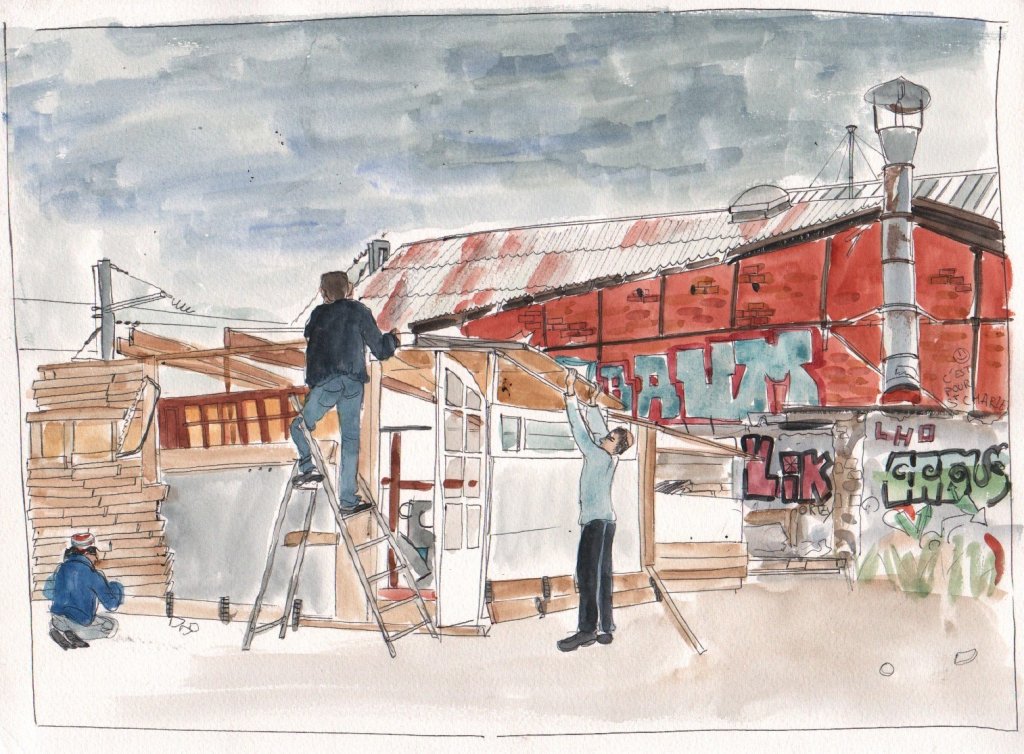 Construction de la cabane pour tous (Malika Moine)