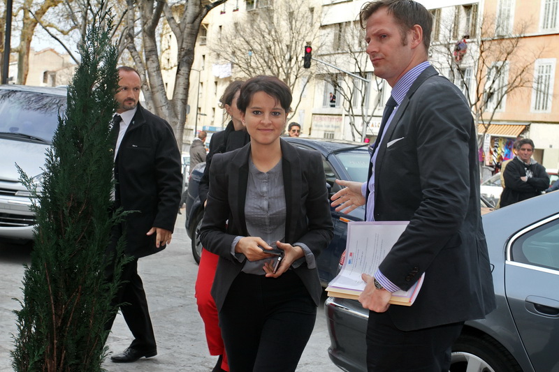 Najat Vallaud-Belkacem devient la première femme nommée au poste de ministre de l'Education Nationale dans l'histoire de la République (Photo Robert Poulain)