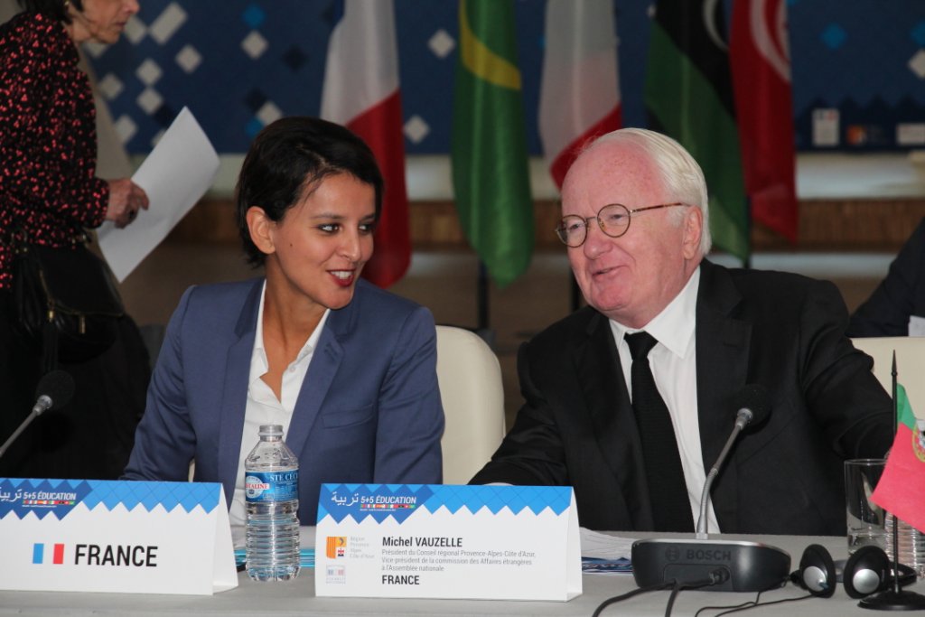 Najat Vallaud Belkacem  aux côtés de Michel Vauzelle, président de la région Provence-Alpes côte d'azur (Photo Philippe Maillé)