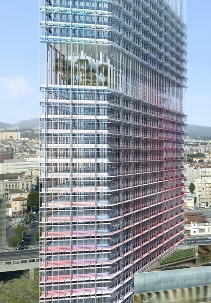 Avec ses 135 mètres de haut la Tour La Marseillaise s'inscrit dans l'avenir (Photo D.R.)