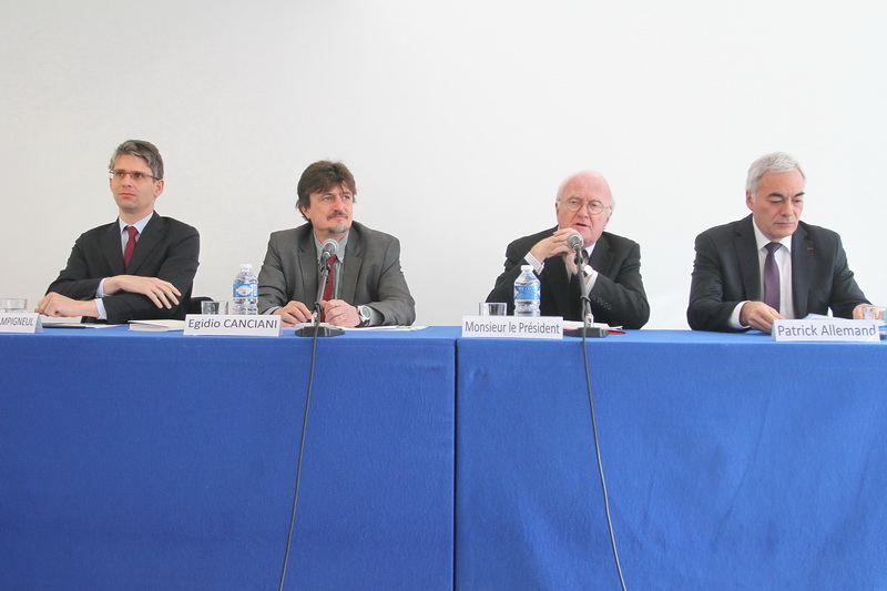 Cyril Robin-Champigneul, Egidio Canciani Egidio Canciani, Michel Vauzelle et Patrick Allemand ont présenté la programmation des fonds européens 2014-2020    (Photo Robert Poulain)