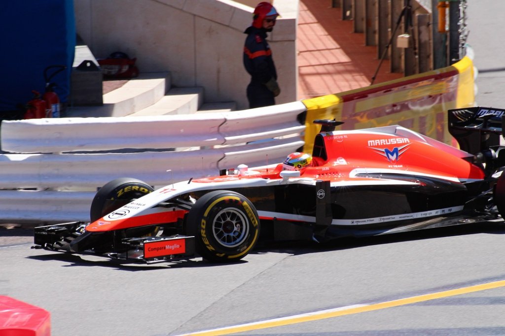 Jules Bianchi à bord de sa Marussia lors du Grand Prix de Monaco 2014 (Photo Philippe Maillé)