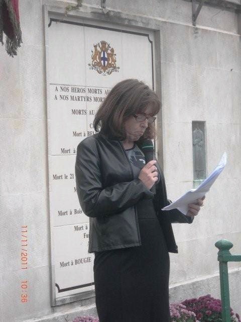 Anne Daflon lors des commémorations du 11 novembre (Photo D.R.)