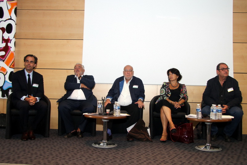 Philippe Dessertine, Marc pietri, Serge Moati, Elisabeth Viola, Philippe Carrese ont apporté quelque éclairage sur «Création j'écris ton nom» (Photo Robert Poulain)