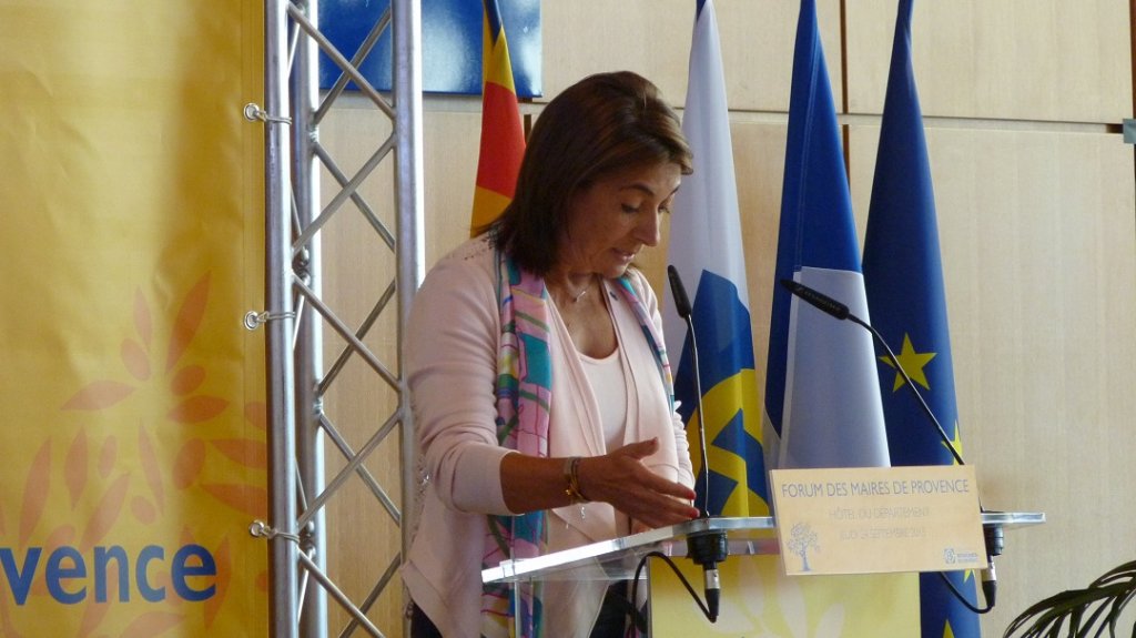 Martine Vassal s'est adressée aux maires à l'issue du Forum (Photo Patricia Maillé-Caire)