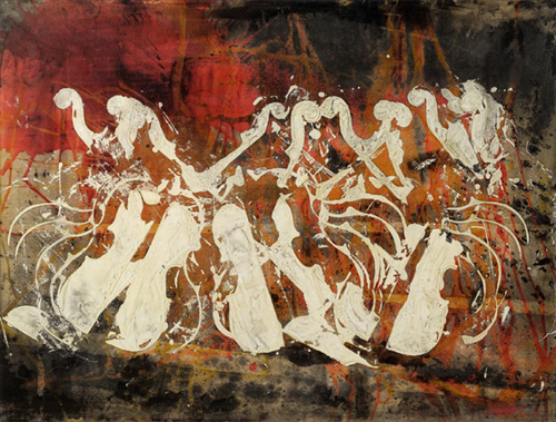 Arman, Sans titre, 1980, technique mixte, carton marouflé sur panneau 80 x 105 cm, Collection Fondation Regards de Provence, @Adagp Paris, 2015.
