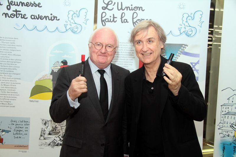 Michel Vauzelle, président de la région Provence-Alpes-Côte d'Azur et le dessinateur Plantu, président de Cartooning for Peace  (Photo Robert Poulain) Michel Vauzelle, président de la région Provence-Alpes-Côte d'Azur et le dessinateur Plantu, président de Cartooning for Peace  (Photo Robert Poulain)