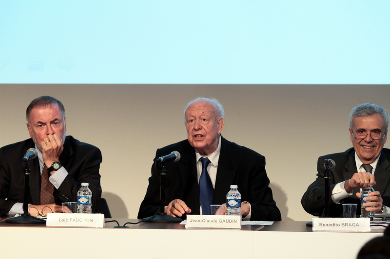Loïc Fauchon, Jean-Claude Gaudin et Benedito Braga ont ouvert la 7e Assemblée générale du Conseil Mondial de l'Eau (Photo Robert Poulain)