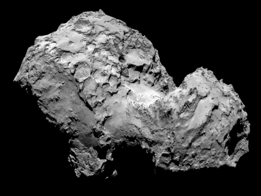 La comète Churyumov-Gérasimenko photographiée par la NAC (Credit Photo: ESA/Rosetta/MPS for OSIRIS Team MPS/UPD/LAM/IAA/SSO/INTA/UPM/DASP/IDA)