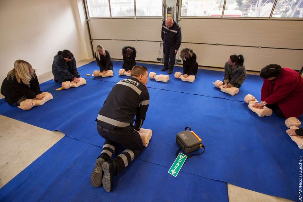 Samedi 6 février  première journée de sensibilisation aux gestes qui sauvent dans les centres de secours du BMPM, à Saumaty et à la Valbarelle (Photo BMPM-Nicolas Zucchelli)