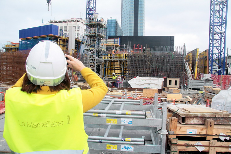 Chantier de la tour La Marseillaise (Photo Robert Poulain)