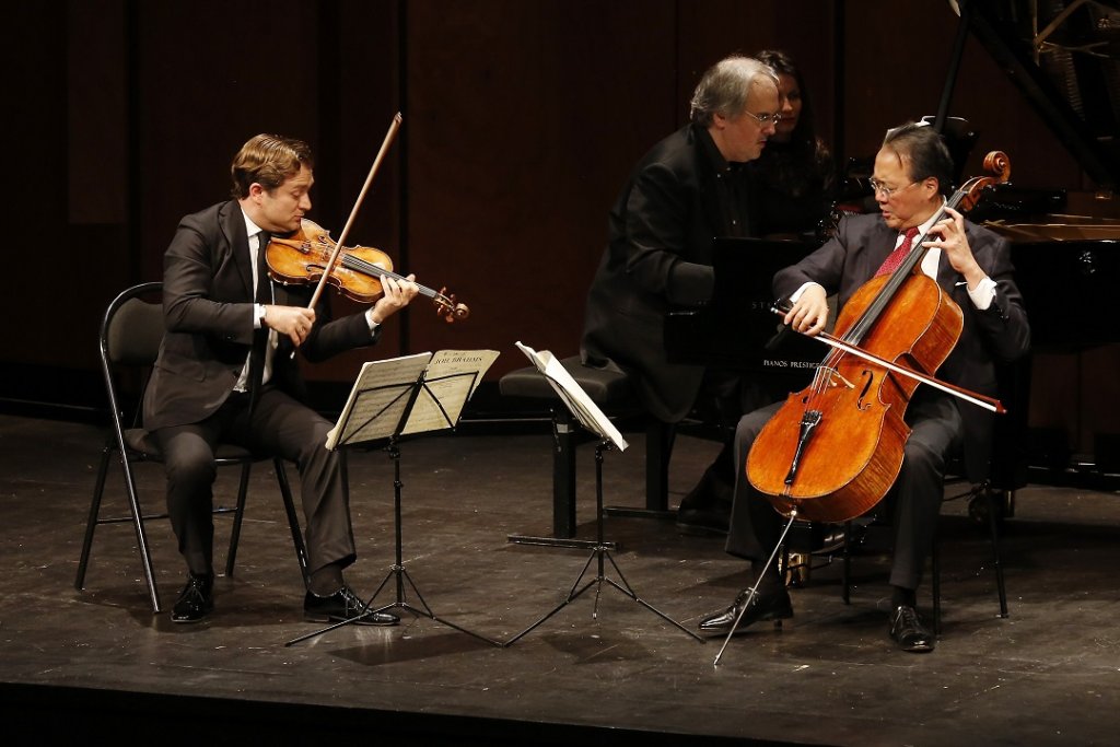 Capuçon, Angelich, Yo-Yo Ma : un trio de rêve et d’exception pour servir Brahms à la perfection sur la scène du Grand Théâtre de Provence (Photo Caroline Doutre)