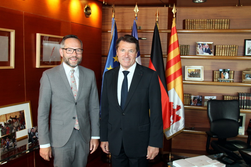 Michael Roth, ministre adjoint aux Affaires Étrangères de la République Fédérale d’Allemagne et Christian Estrosi, Président de la Région Provence-Alpes-Côte d'Azur (Photo Robert Poulain) Michael Roth, ministre adjoint aux Affaires Étrangères de la République Fédérale d’Allemagne et Christian Estrosi, Président de la Région Provence-Alpes-Côte d'Azur (Photo Robert Poulain)