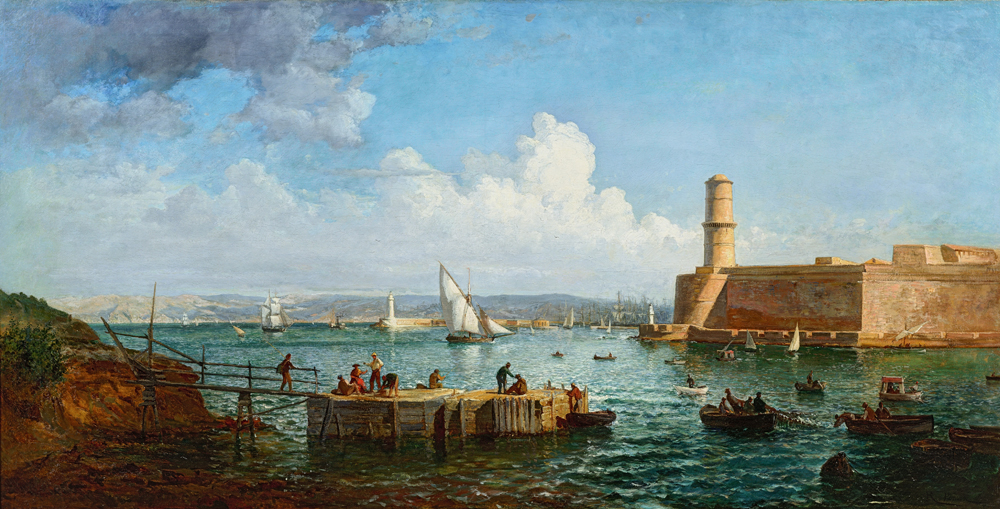 Pêcheurs devant l'entrée du Vieux-Port de Raphaël Ponson Pêcheurs devant l'entrée du Vieux-Port de Raphaël Ponson