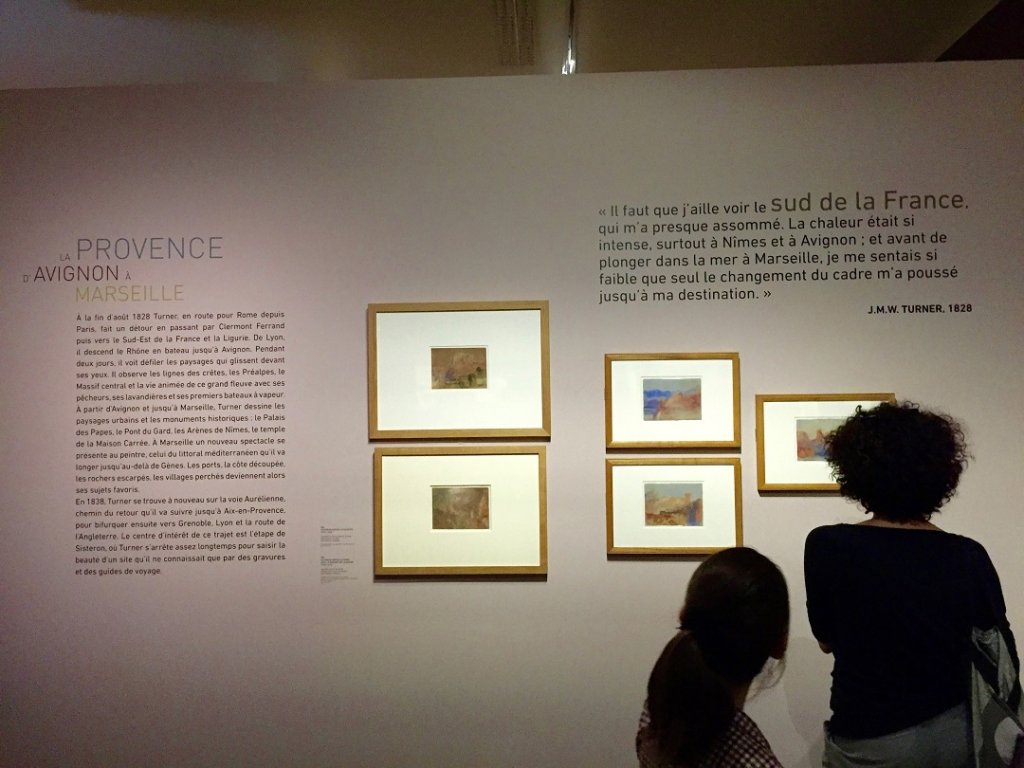 Turner à la découverte de la Provence. Un pan entier de l’exposition est consacré à ce voyage (Photo M.E.)