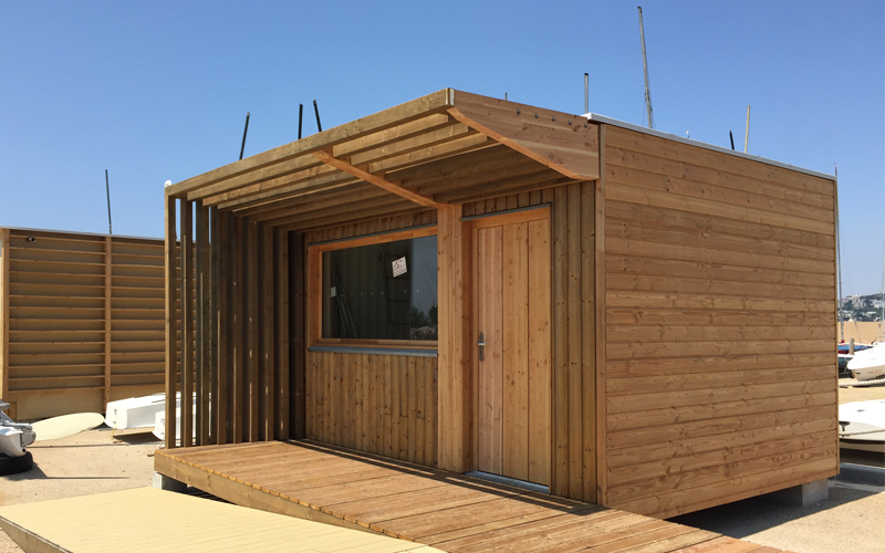 Modules préfabriqués en bois installés ces derniers mois sur le site du port (Photo gautiergarron.com)