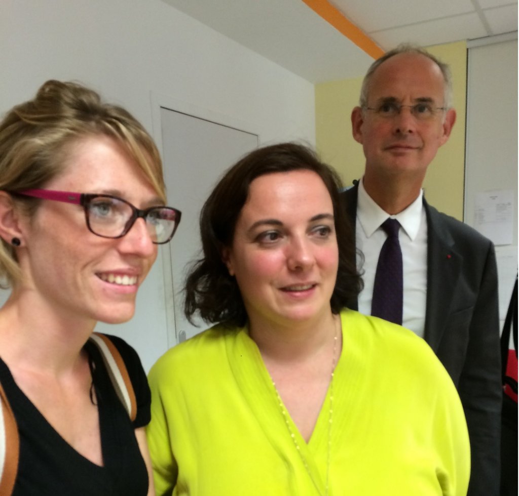 Emmanuelle Cosse, ministre du Logement accompagnée du préfet Stéphane Bouillon a rencontré les associations de lutte contre l'exclusion et le mal logement (Photo Mireille Bianciotto)