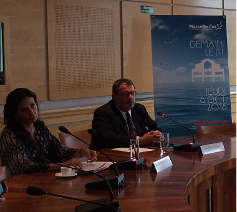 Jean-Marc Forneri, président du Conseil de surveillance du Port de Marseille Fos et  Christine Cabau-Woehrel, Présidente du directoire (Photo M.B.)