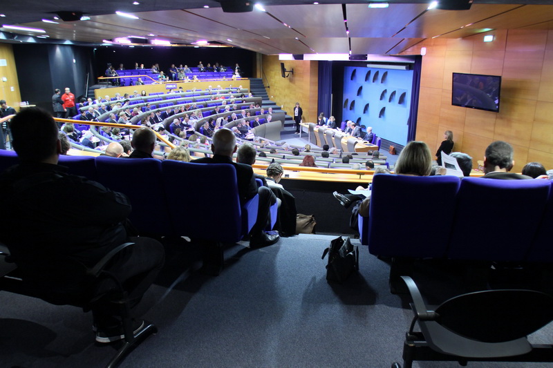 L'hémicycle du Conseil de territoire Marseille-Provence (ex MPM) au Pharo aujourd'hui en travaux (Photo archive Robert Poulain)