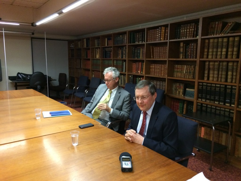 Jacques Bigot, sénateur PS du Bas Rhin et Philippe Bas sénateur LR de la Manche et Président de la Mission sénatoriale (Photo M.B.)