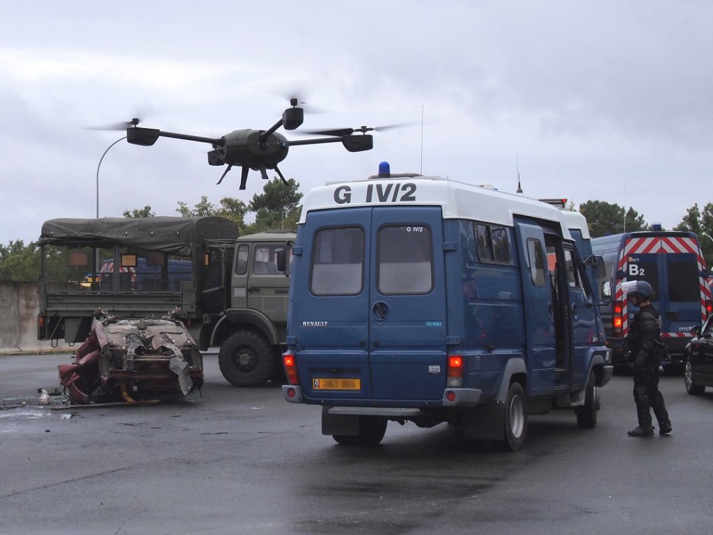 Le drone NX110 de la Gendarmerie en exercice opérationnel à Saint-Astier