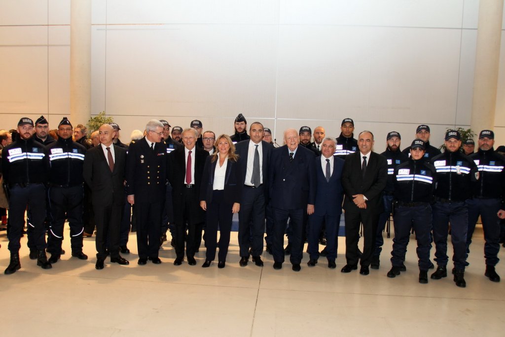 Parmi les personnalités présentes Jean-Marie Salanova, Directeur départemental de la Sécurité Publique (DDSP) des Bouches-du-Rhône, Laurent Nuñez, Préfet de police, Marc Labouz, directeur de la Police municipale (Photo Robert Poulain)