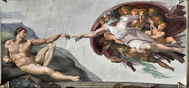 La création d’Adam par Michel-Ange