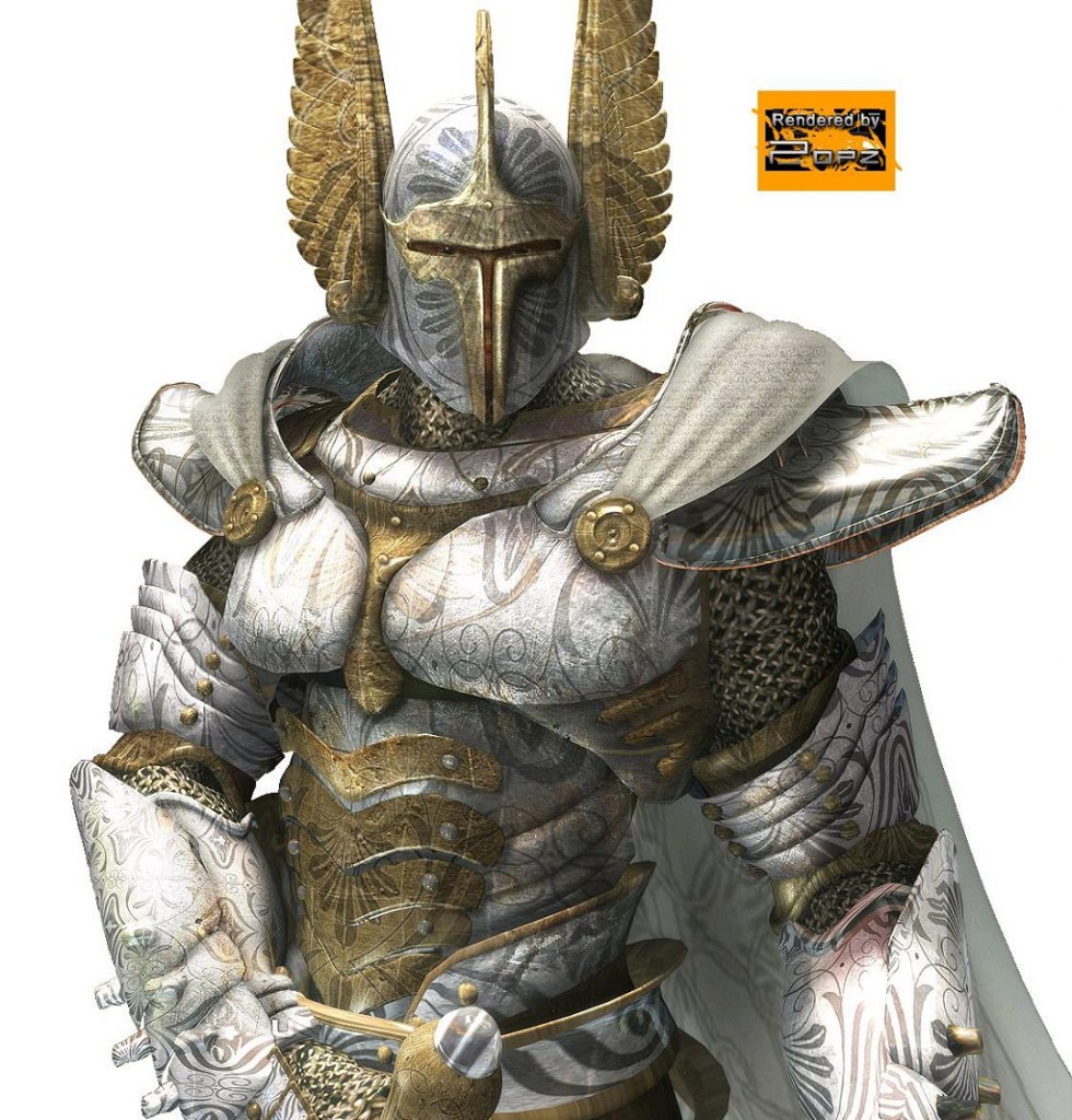 render Knight Chevalier Or Armur