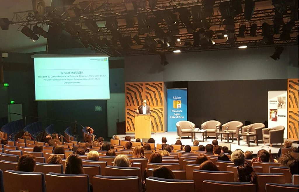Renaud Muselier vient de présenter les Première rencontres de la visite d’entreprise au Centre des congrès d’Aix-en-Provence (Photo CRT)
