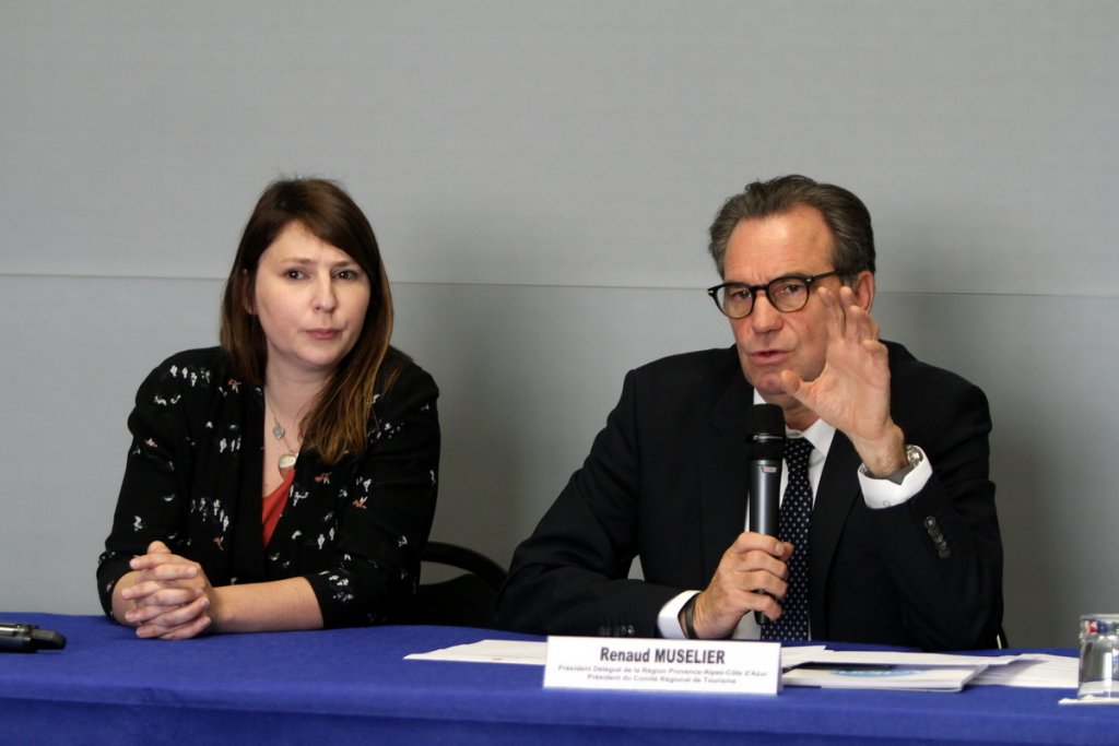 Jennifer Salles-Barbosa et Renaud Muselier ont présenté la nouvelle stratégie  du tourisme en Paca (Photo Robert Poulain)