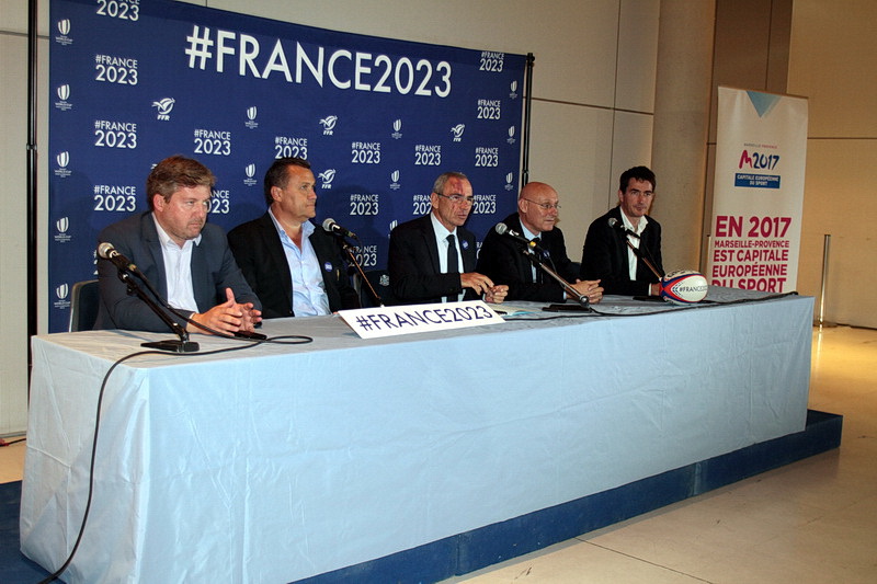 Présentation à la presse du dossier de candidature de #France2023 (Photo Robert Poulain)