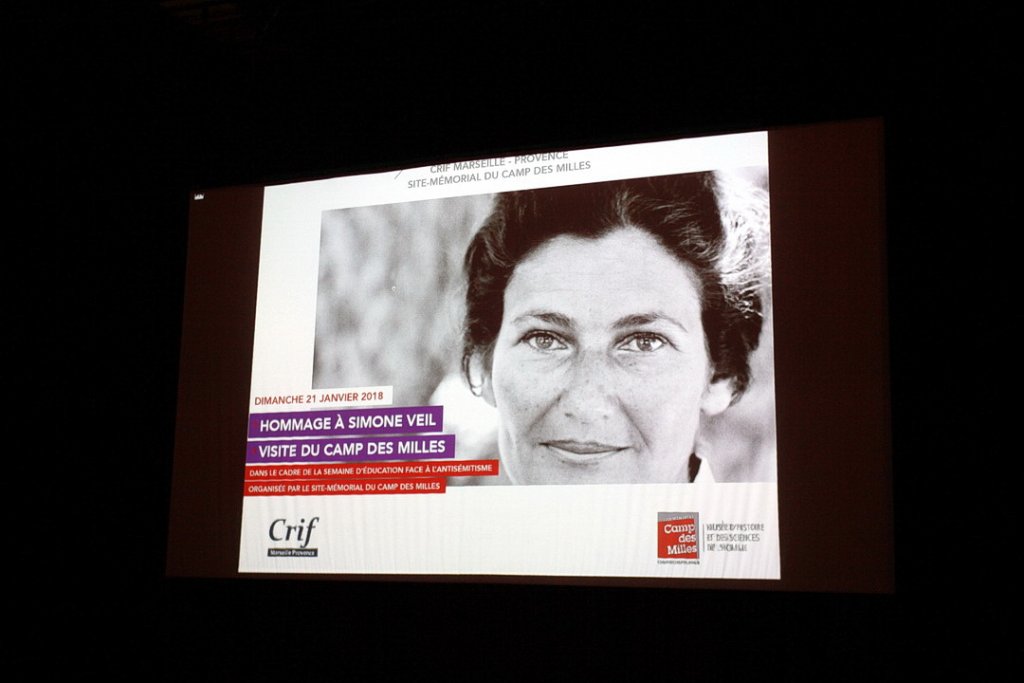 Hommage rendu à Simone Veil au Camp des Milles (13) en présence de son fils Pierrre-François Veil (Photo Robert Poulain)