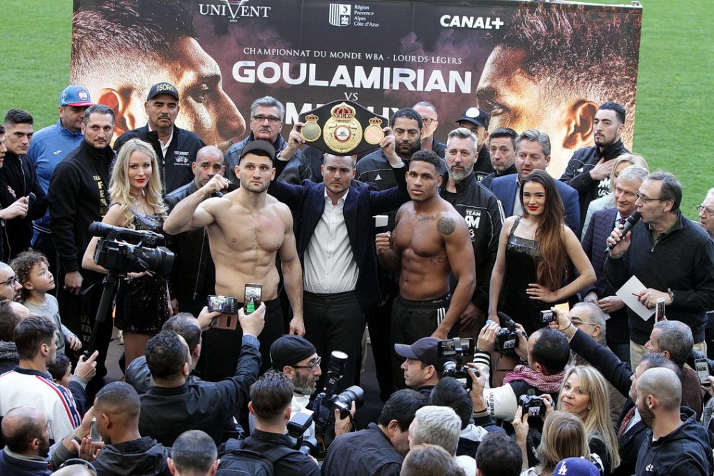 Tout en haut de l'affiche, la couronne mondiale des lourds-légers WBA (90,7 kg) sera en jeu entre Arsen Goulamirian et le Belge, d'origine ivoirienne, Ryad Mehry (Photo Robert Poulain)