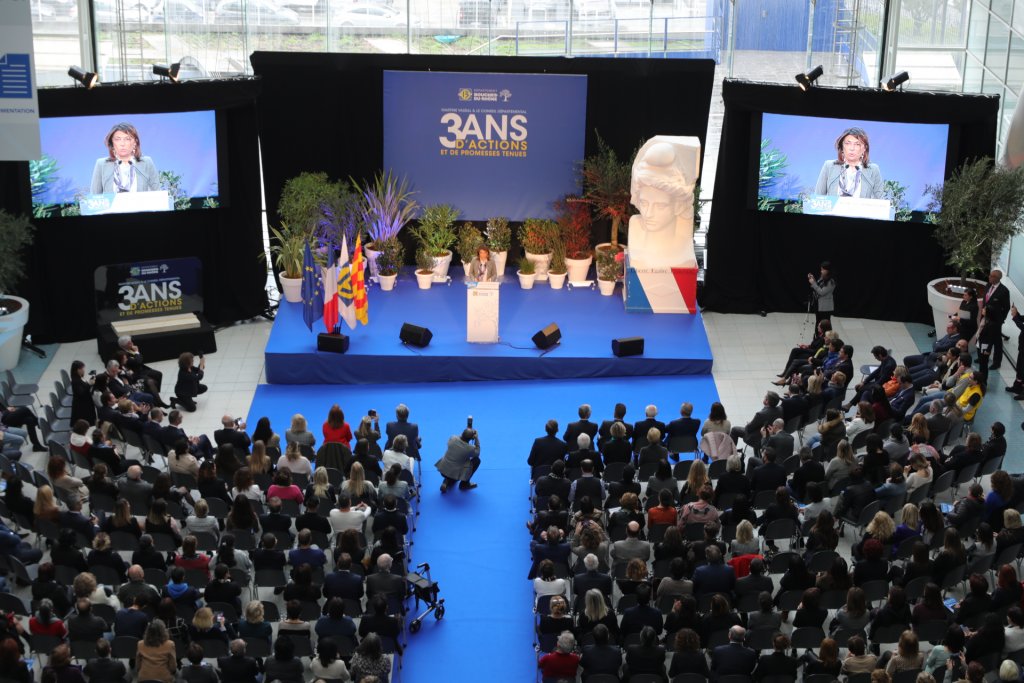 les remerciements de Martine Vassal, Présidente du Conseil départemental des Bouches-du-Rhône, à ses 7000 agents, lors de la toute première présentation du bilan des 3 ans d’actions (Photo D.R.)
