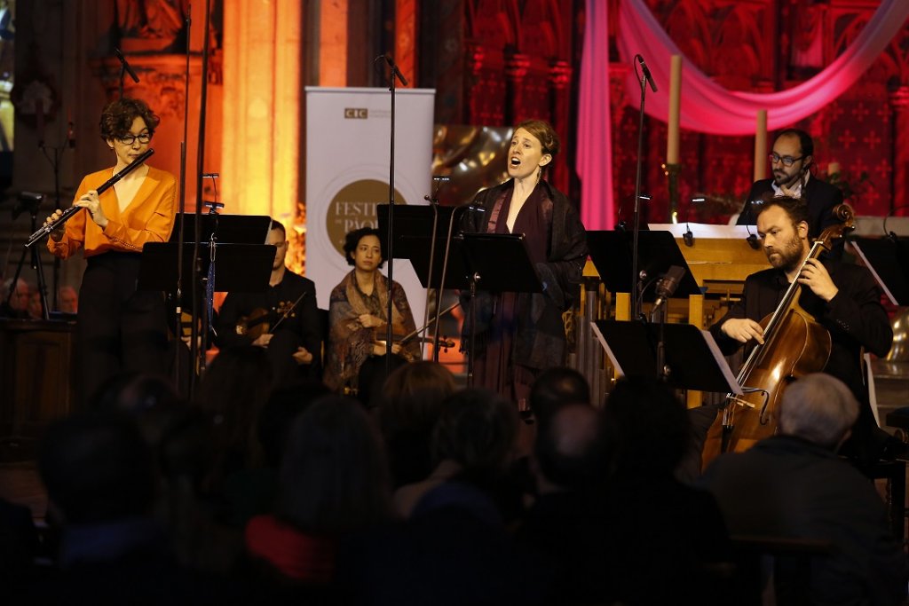 La flûtiste Juliette Hurel et les musiciens lors du Concert pour les Aixois (Photo Caroline Doutre)