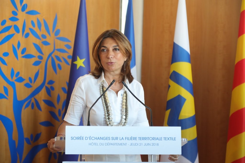 Martine Vassal, présidente du département des Bouches-du-Rhône, a renouvelé sa volonté d’aider la filière textile (Photo D.R.)