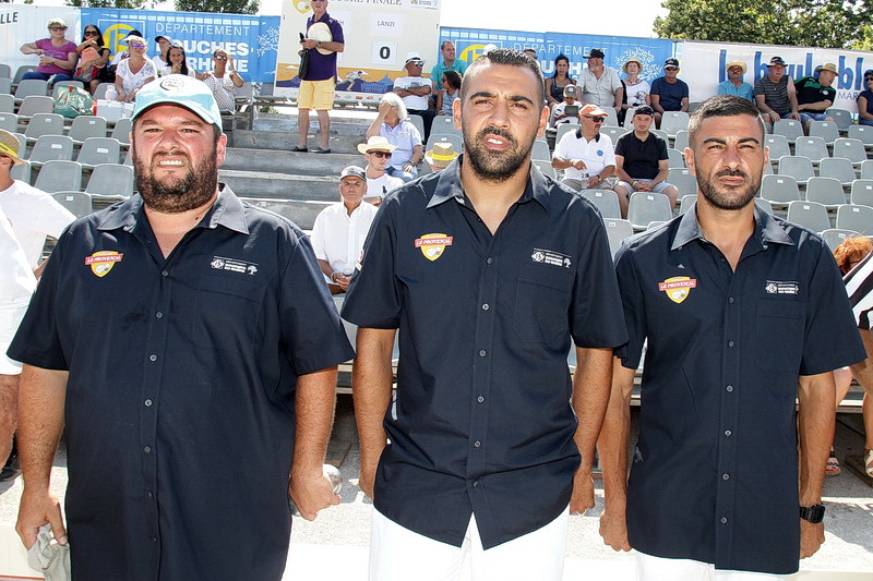 Les finalistes malheureux  Antony Kerfah, Laurent Matraglia et Marc Cognard (Photo Robert Poulain)