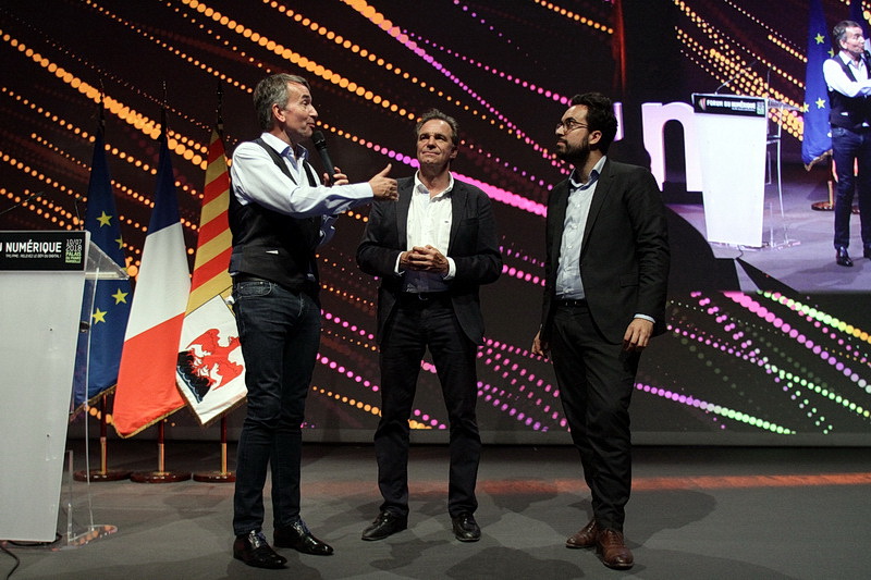 Jean-Luc Monteil, Renaud Muselier et Mounir Mahjoubi unis pour la transformation digitale des TPE/PME (Photo Robert Poulain)