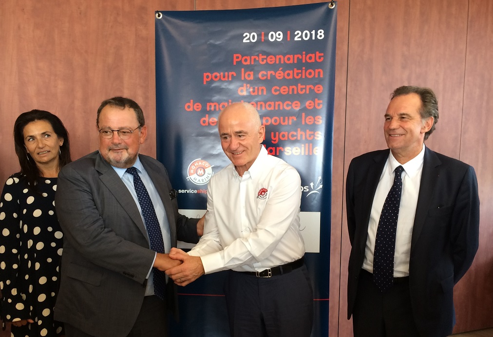 Christine Cabau-Woehrel, présidente du directoire du port de Marseille Fos, Jean-Marc Forneri, Michel Ducros et Renaud Muselier, Président de la région Sud (Photo Mireille Bianciotto) Christine Cabau-Woehrel, présidente du directoire du port de Marseille Fos, Jean-Marc Forneri, Michel Ducros et Renaud Muselier, Président de la région Sud (Photo Mireille Bianciotto)