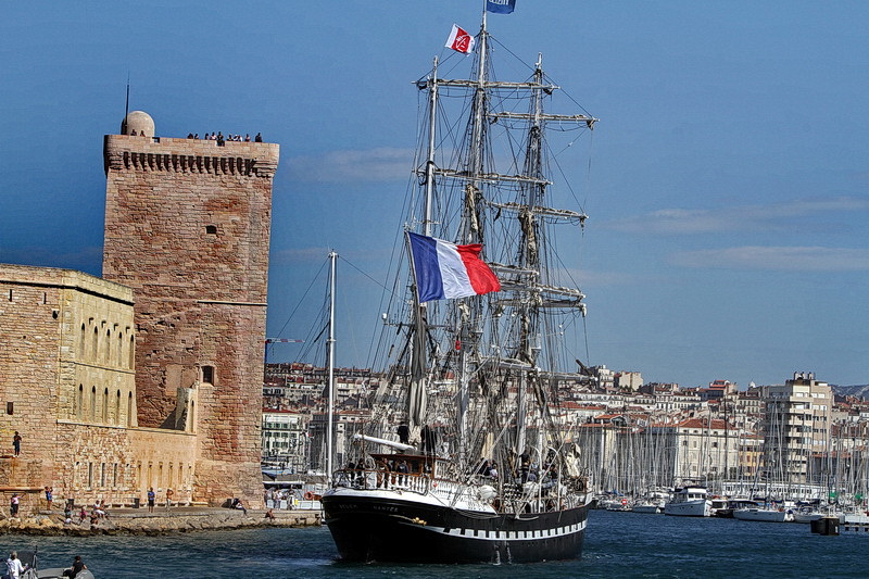 Arrivée du Belem à Marseille (Photo Robert Poulain)