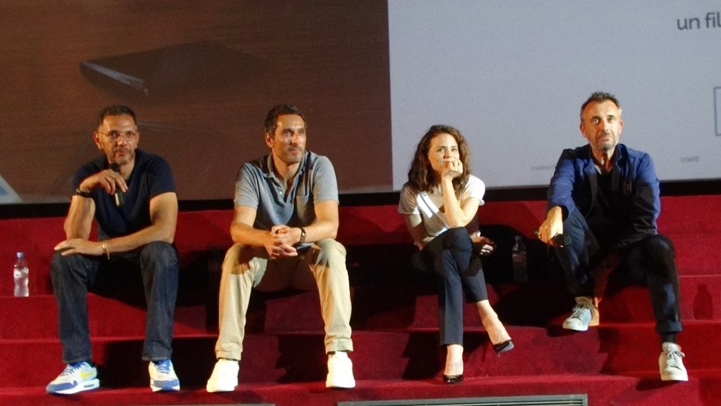 Entouré de trois de ses comédiens Roschdy Zem, Vincent Elbaz, Suzanne Clément, le réalisateur Fred Cavayé est venu présenter à Aix-en-Provence au Cézanne son film "Le jeu" qui sort ce mercredi 17 octobre (Photo Jérémy Lam)