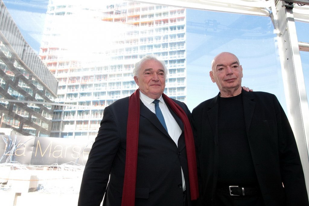 Marc Pietri, le président du Groupe Constructa et l'architecte Jean Nouvel (Photo Robert Poulain)
