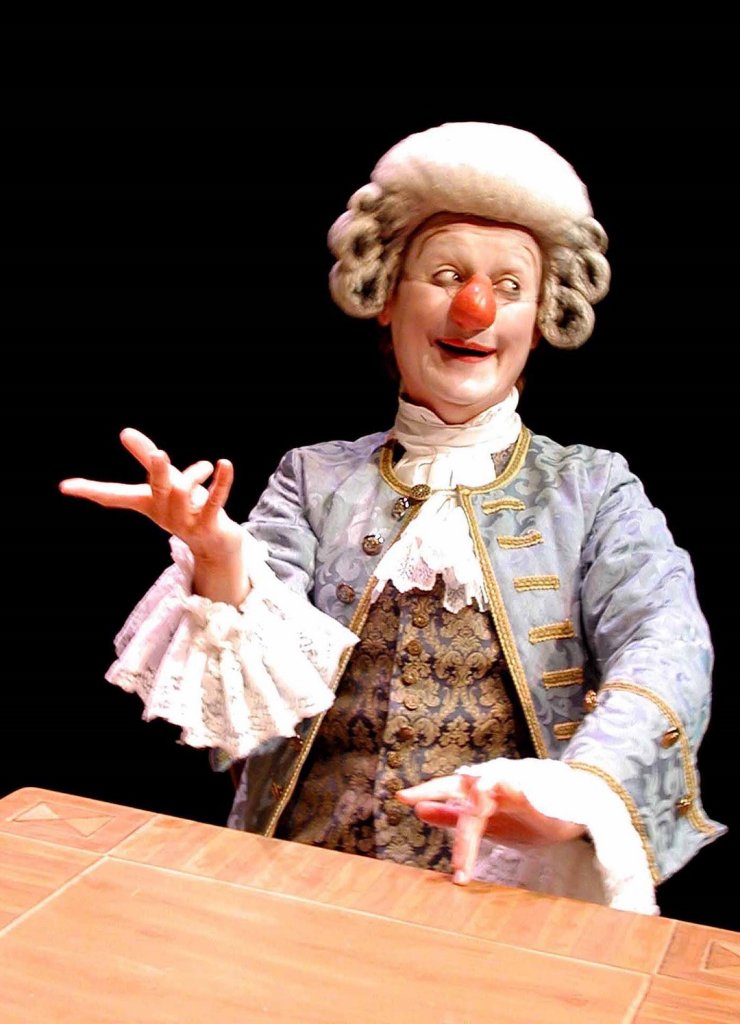 La mime et marionnettiste Nola Rae, élève du mime Marceau, arrive dans les bagages de la Mozartwoche pour jouer Mozart Preposteroso, spectacle sur la vie du génial Wolfgang (Photo D.R.)