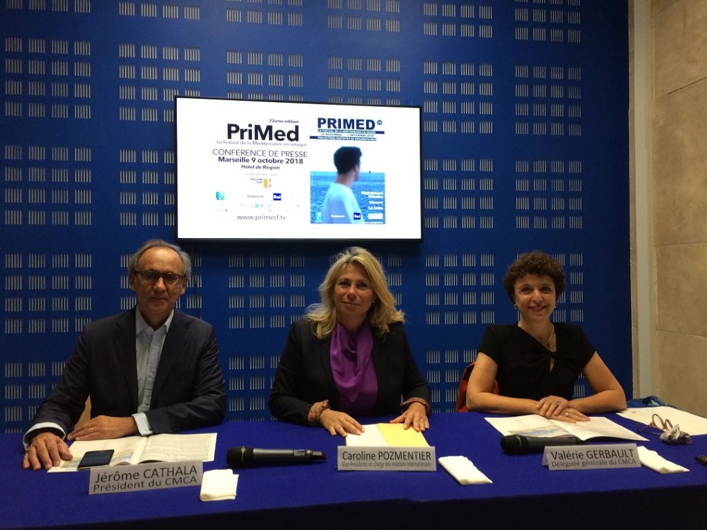 C'est au sein de l'Hôtel de Région que Jérôme Cathala, Président du CMCA, Caroline Pozmentier, vice-présidente de la Région et Valérie Gerbault, déléguée générale du CMCA ont présenté la 22e édition du Primed (Photo M.B.)